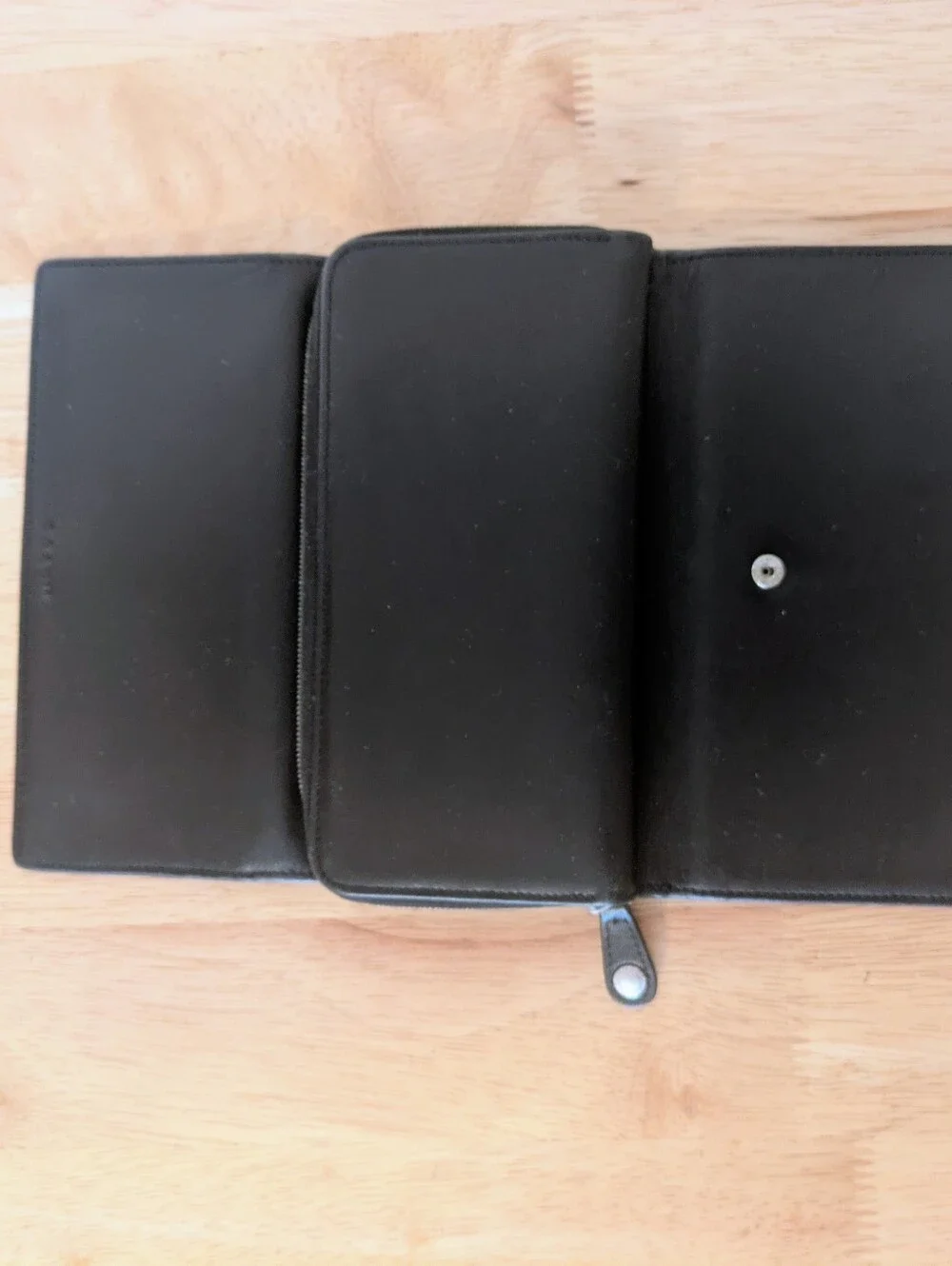 Vintage Coach Black Leather Legacy Trifold Checkbook Wallet
